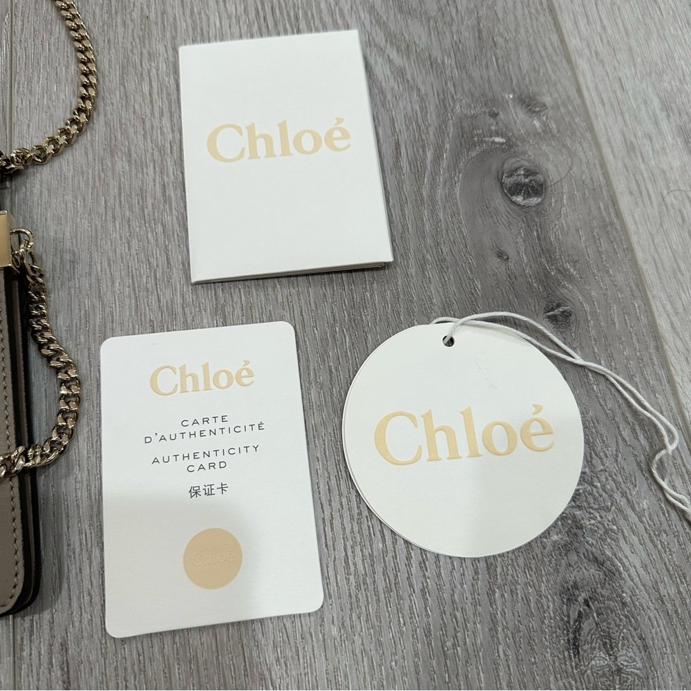 Chloé 🪩 LIKE NEW Mini Faye Leather and Suede Crossbody Bag in Motty Grey - Picture 3 of 8